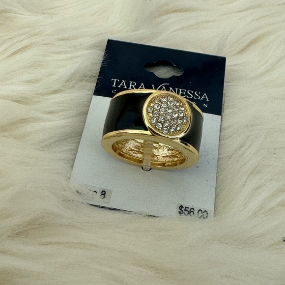 (NWT) Tara Vanessa Collection Black and Gold Ring size 8 - Picture 4 of 4